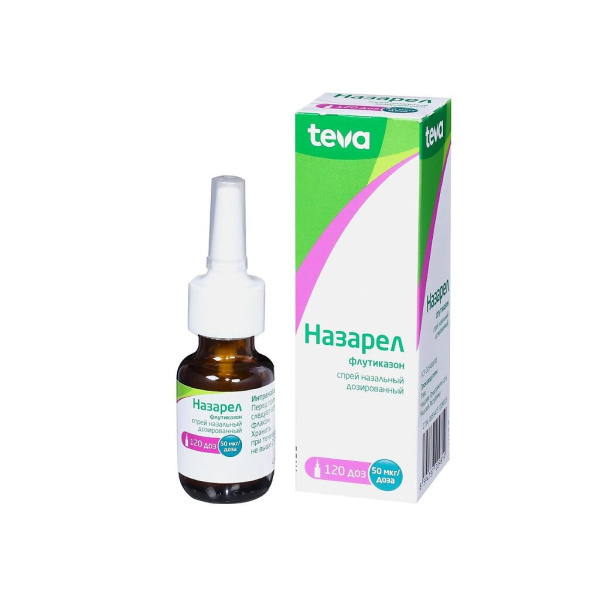 Назарел спрей назальный дозированный 50мкг/доза x 120доза №1 фото в интернет-аптеке "Фармсервис" Назарел спрей назальный дозированный 50мкг/доза x 120доза №1 фото в интернет-аптеке "Фармсервис"
