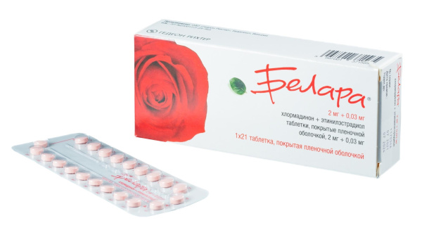 Белара таблетки, покрытые плёночной оболочкой 2мг+30мкг №21 фото в интернет-аптеке "Фармсервис"