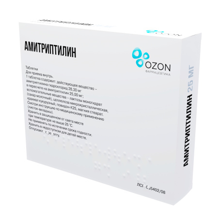 Амитриптилин таблетки 25мг №50 детальное фото в интернет-аптеке "Фармсервис"