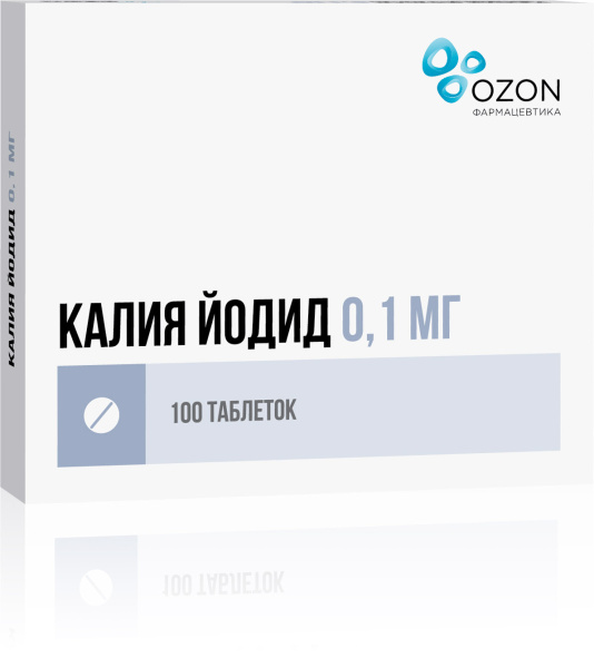 Калия йодид таблетки 100мкг №100 фото в интернет-аптеке "Фармсервис"