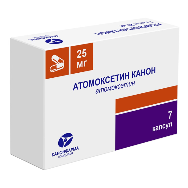 Атомоксетин Канон капсулы 25мг №7 фото в интернет-аптеке "Фармсервис"