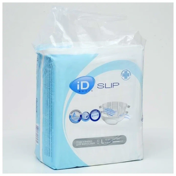 Подгузники для взрослых ID Slip Basic Ultra L №10 фото в интернет-аптеке "Фармсервис"