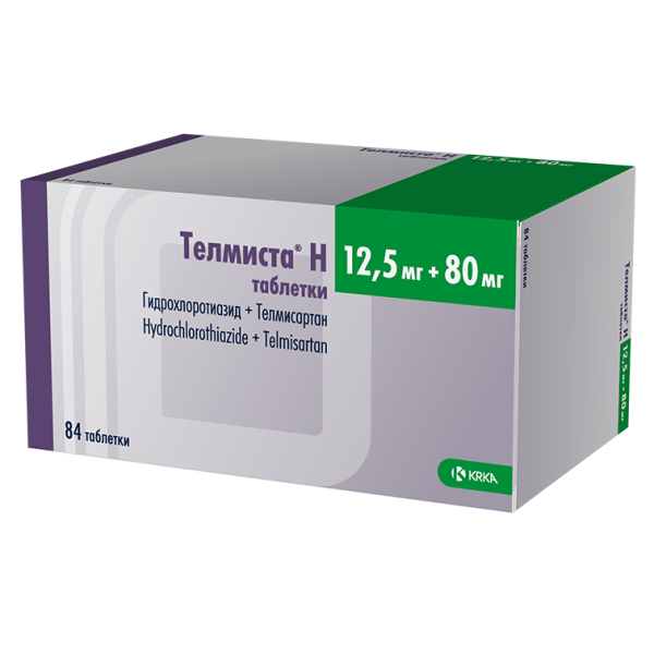 Телмиста Н таблетки 12.5мг+80мг №84 фото в интернет-аптеке "Фармсервис"