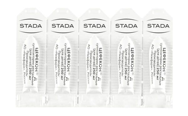 Цефекон Д суппозитории ректальные [для детей] 250мг №10 фото в интернет-аптеке "Фармсервис"