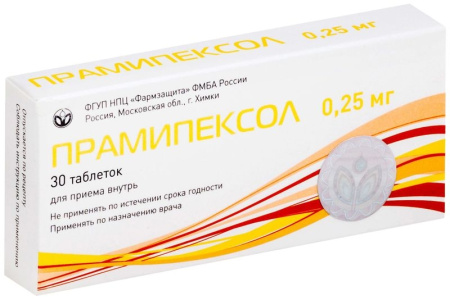 Прамипексол таблетки 250мкг №30 детальное фото в интернет-аптеке "Фармсервис"
