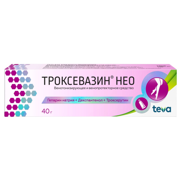 Троксевазин Нео гель для наружного применения 1.7мг+50мг+20мг x 40г №1 фото в интернет-аптеке "Фармсервис"