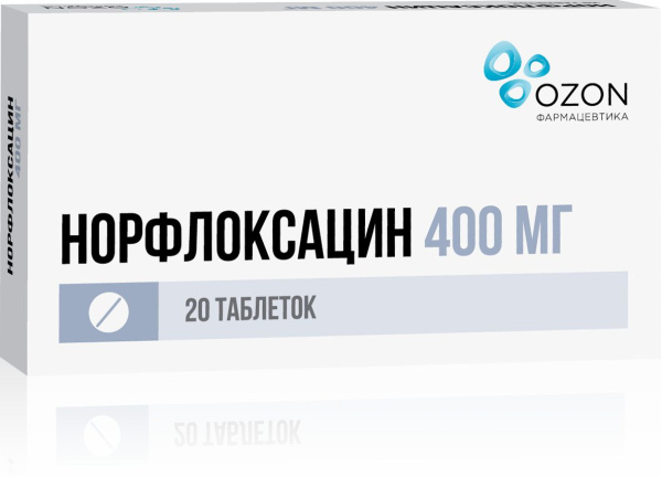 Норфлоксацин таблетки, покрытые плёночной оболочкой 400мг №20 фото в интернет-аптеке "Фармсервис"