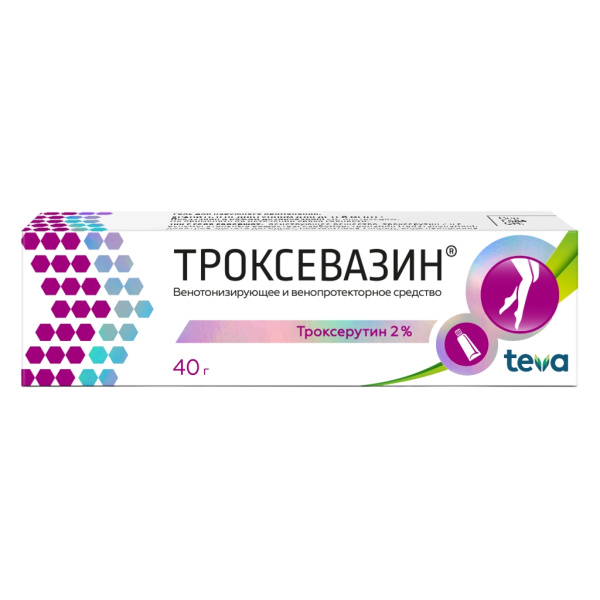 Троксевазин гель для наружного применения 2% x 40г №1 фото в интернет-аптеке "Фармсервис" Троксевазин гель для наружного применения 2% x 40г №1 фото в интернет-аптеке "Фармсервис"