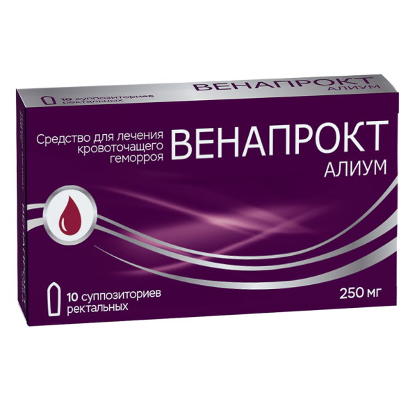 ВЕНАПРОКТ АЛИУМ суппозитории ректальные 250мг №10 фото в интернет-аптеке "Фармсервис"