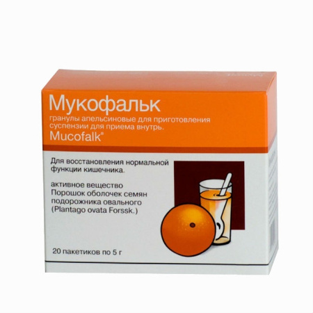 Мукофальк гранулы для приготовления суспензии для приема внутрь [апельсиновые] 3.25г/5г x 5г №20 детальное фото в интернет-аптеке "Фармсервис"