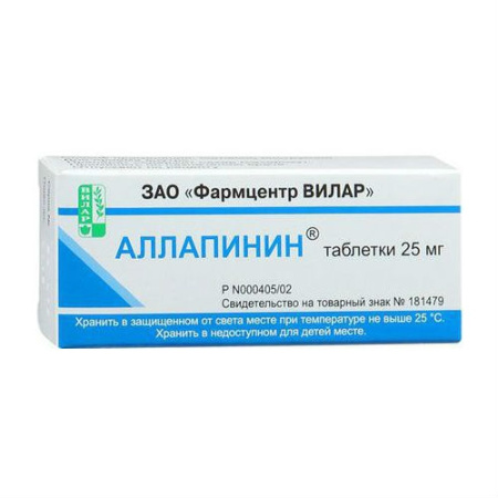 Аллапинин таблетки 25мг №30 детальное фото в интернет-аптеке "Фармсервис"