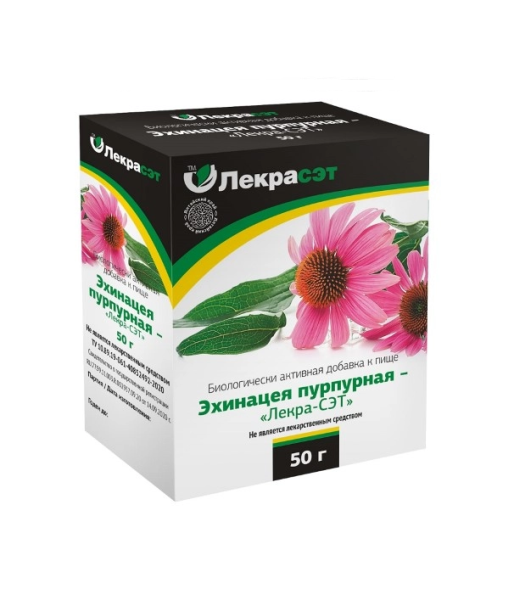 Чайный напиток ЛЕКРАСЭТ Эхинацеи трава пакет 50г фото в интернет-аптеке "Фармсервис"