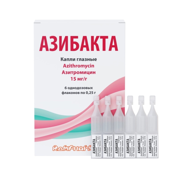 АЗИБАКТА капли глазные 15мг/г x 250мг №6 фото в интернет-аптеке "Фармсервис" АЗИБАКТА капли глазные 15мг/г x 250мг №6 фото в интернет-аптеке "Фармсервис"