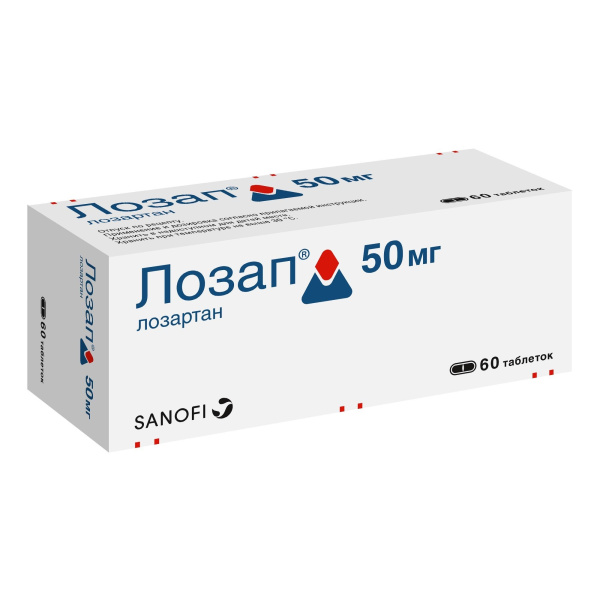 Лозап таблетки, покрытые плёночной оболочкой 50мг №60 фото в интернет-аптеке "Фармсервис"
