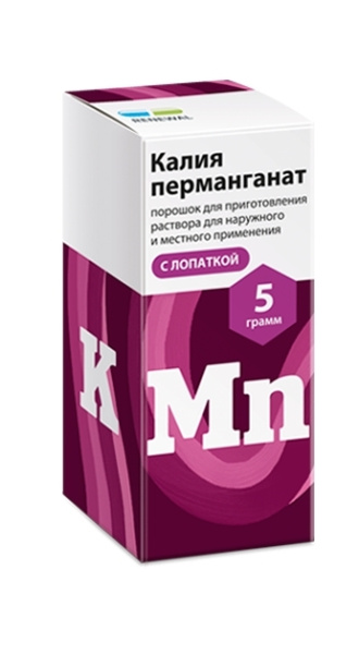 Калия перманганат порошок для приготовления раствора для местного и наружного применения 5г №1 фото в интернет-аптеке "Фармсервис"