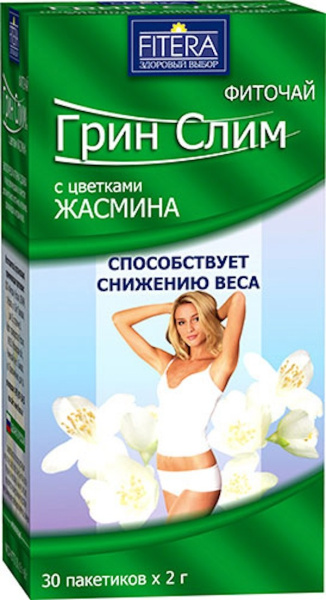 Чай лечебный GREEN-SLIM жасмин пакет-фильтр 2г №30 фото в интернет-аптеке "Фармсервис"