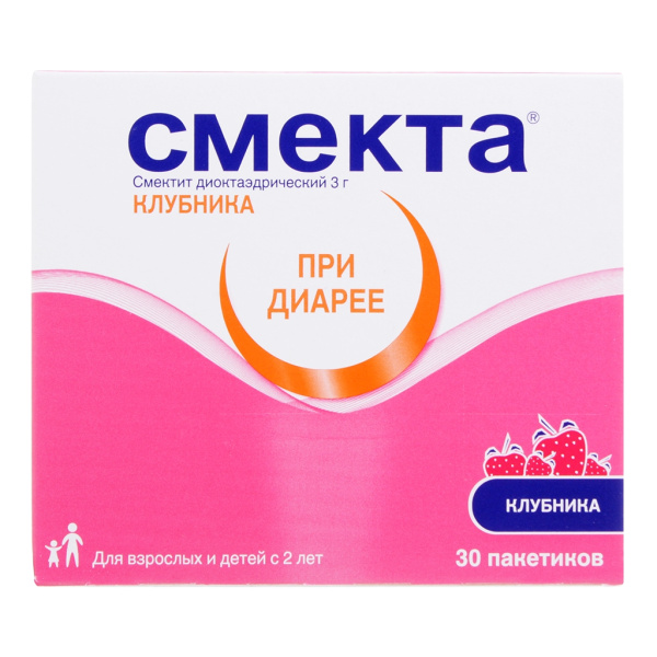 Смекта порошок для приготовления суспензии для приема внутрь, [клубничный] 3г x 3.76г №30 фото в интернет-аптеке "Фармсервис"