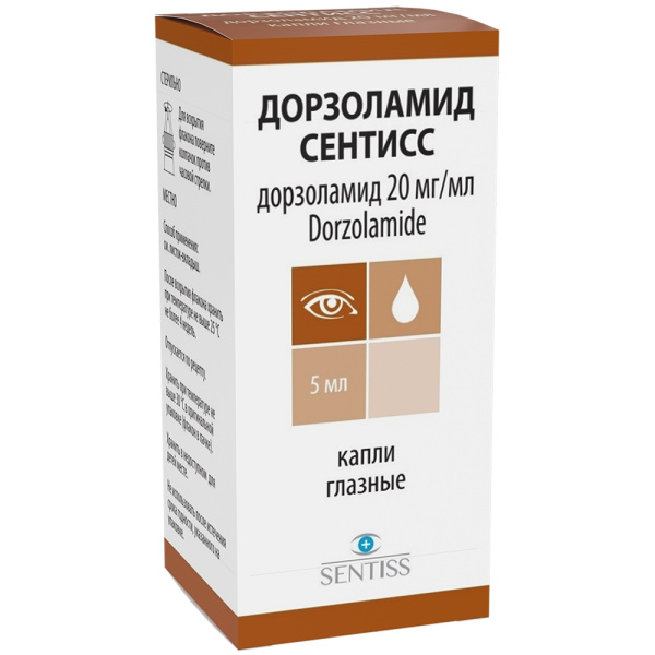 Дорзоламид Сентисс капли глазные 20мг/мл x 5мл №1 фото в интернет-аптеке "Фармсервис"