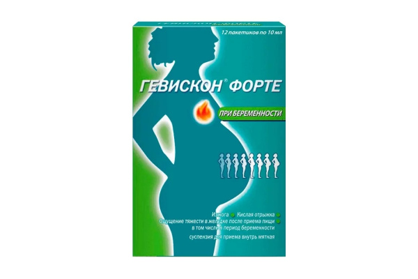 Гевискон форте суспензия для приема внутрь, [мятная] 200мг/10мл+1000мг/10мл x 10мл №12 фото в интернет-аптеке "Фармсервис"