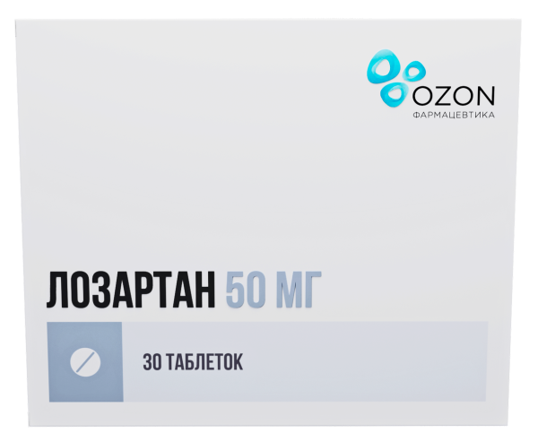 Лозартан таблетки, покрытые плёночной оболочкой 50мг №30 фото в интернет-аптеке "Фармсервис" Лозартан таблетки, покрытые плёночной оболочкой 50мг №30 фото в интернет-аптеке "Фармсервис"