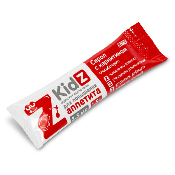 Kidz сироп с карнитином д/аппетита стик-пакет 2,5мл №20 фото в интернет-аптеке "Фармсервис"