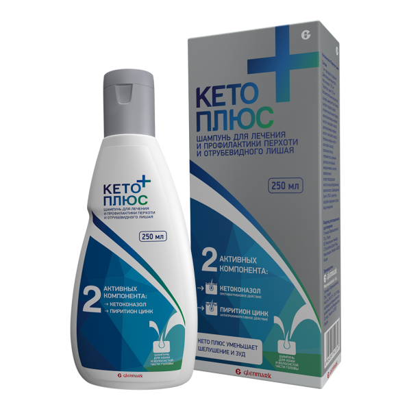 Кето плюс шампунь лекарственный 20мг/мл+10мг/мл x 250мл №1 фото в интернет-аптеке "Фармсервис"