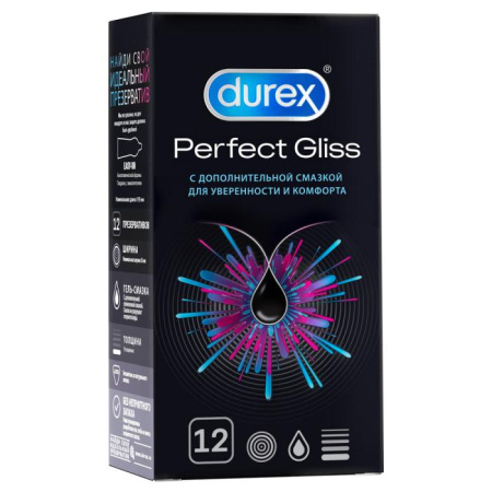 Презерватив DUREX PERFECT GLISS №12 детальное фото в интернет-аптеке "Фармсервис"