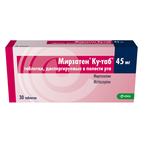 Мирзатен Ку-таб таблетки, диспергируемые в полости рта 45мг №30 фото в интернет-аптеке "Фармсервис"