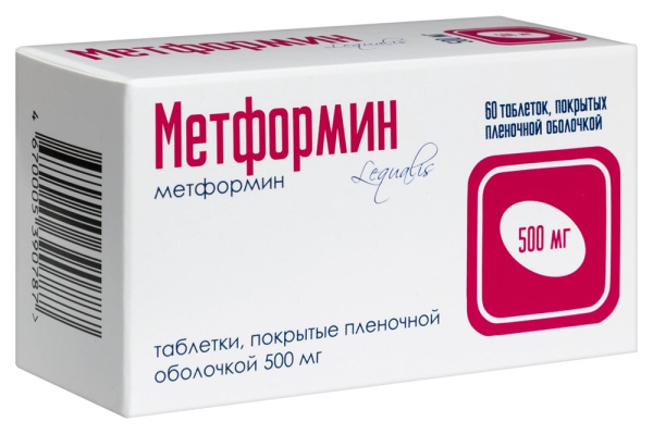 МЕТФОРМИН таблетки, покрытые плёночной оболочкой 500мг №60 фото в интернет-аптеке "Фармсервис" МЕТФОРМИН таблетки, покрытые плёночной оболочкой 500мг №60 фото в интернет-аптеке "Фармсервис"