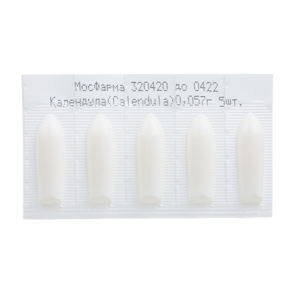 Календула суппозитории ректальные гомеопатические  №10 фото в интернет-аптеке "Фармсервис" Календула суппозитории ректальные гомеопатические  №10 фото в интернет-аптеке "Фармсервис"