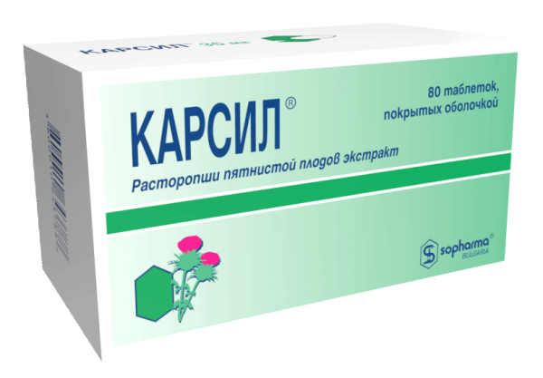 Карсил таблетки, покрытые оболочкой 35мг №80 фото в интернет-аптеке "Фармсервис"