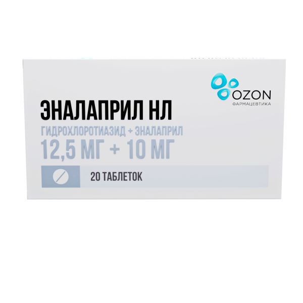 Эналаприл НЛ таблетки 12.5мг+10мг №20 фото в интернет-аптеке "Фармсервис"