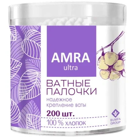 Ватные палочки AMRA №200 (банка) детальное фото в интернет-аптеке "Фармсервис"