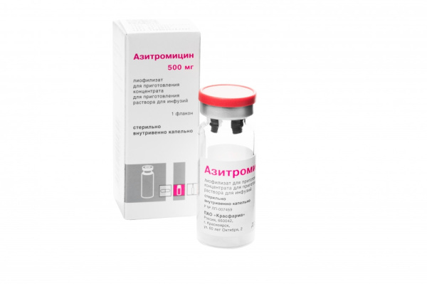 Азитромицин лиофилизат для приготовления концентрата для приготовления раствора для инфузий 500мг x 500мг №1 фото в интернет-аптеке "Фармсервис" Азитромицин лиофилизат для приготовления концентрата для приготовления раствора для инфузий 500мг x 500мг №1 фото в интернет-аптеке "Фармсервис"