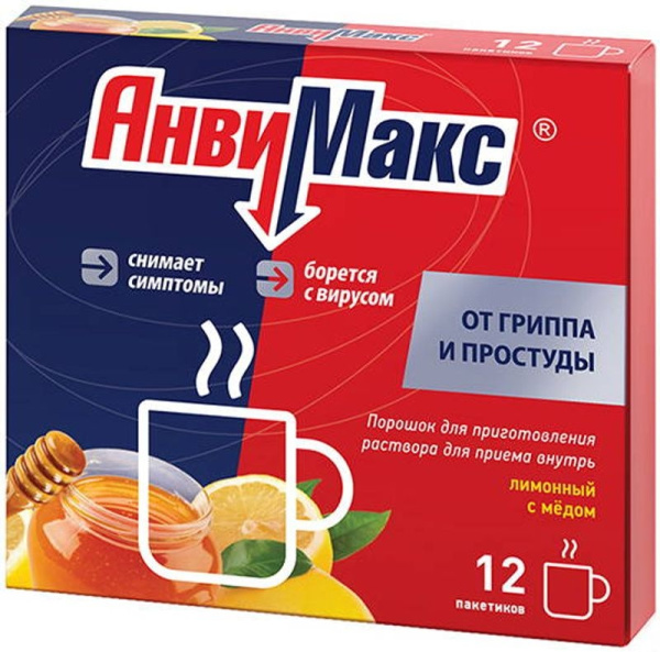 АнвиМакс порошок для приготовления раствора для приема внутрь, [лимонный с медом] x 5г №12 фото в интернет-аптеке "Фармсервис"
