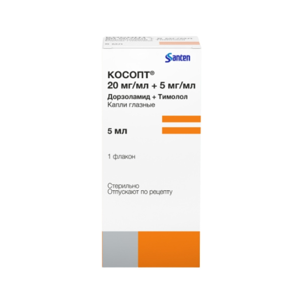 Косопт капли глазные 20мг/мл+5мг/мл x 5мл №1 фото в интернет-аптеке "Фармсервис"