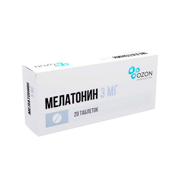 Мелатонин таблетки, покрытые плёночной оболочкой 3мг №20 фото в интернет-аптеке "Фармсервис"