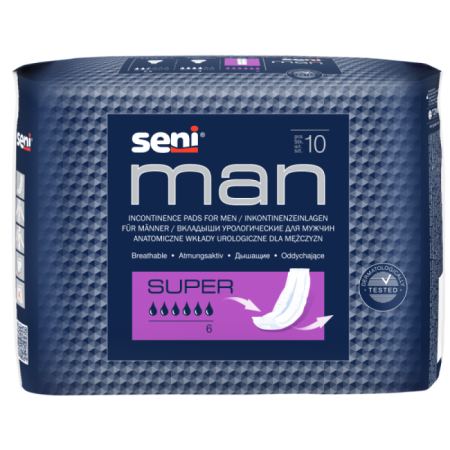 Прокладки урологические SENI MAN Super №10 детальное фото в интернет-аптеке "Фармсервис"
