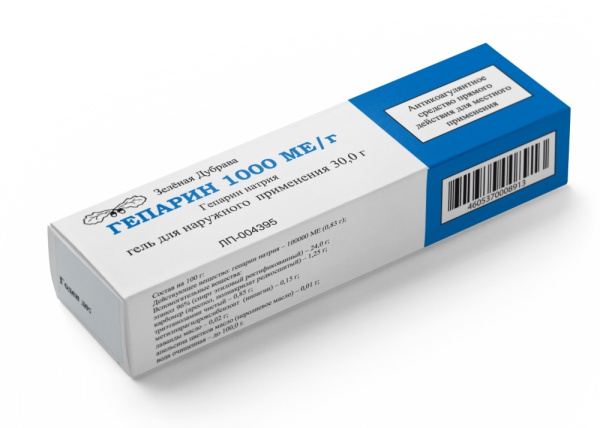 Гепарин гель для наружного применения 1000МЕ/г x 30г №1 фото в интернет-аптеке "Фармсервис"