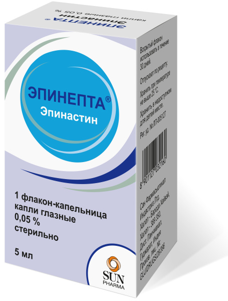 Эпинепта капли глазные 0.05% x 5мл №1 фото в интернет-аптеке "Фармсервис"