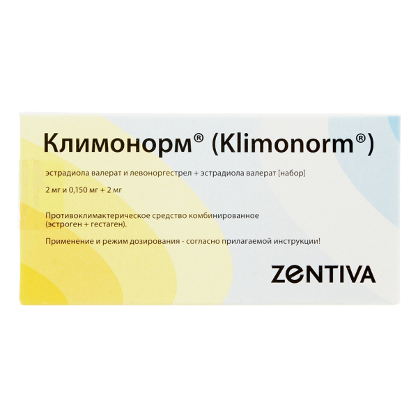 Климонорм таблетки, покрытые плёночной оболочкой 150мкг+2мг; 2мг №12+9 фото в интернет-аптеке "Фармсервис"