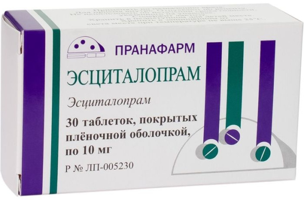 ЭСЦИТАЛОПРАМ таблетки, покрытые плёночной оболочкой 10мг №30 фото в интернет-аптеке "Фармсервис"