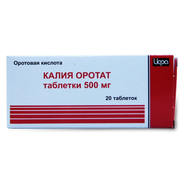 Калия оротат таблетки 500мг №20 фото в интернет-аптеке "Фармсервис"