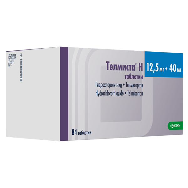 Телмиста Н таблетки 12.5мг+40мг №84 фото в интернет-аптеке "Фармсервис"