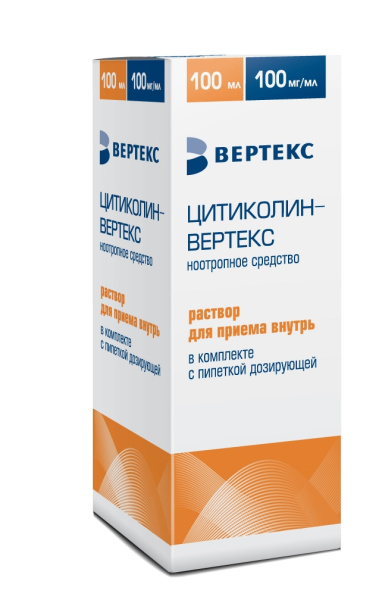 Цитиколин-ВЕРТЕКС раствор для приёма внутрь 100мг/мл x 100мл №1 фото в интернет-аптеке "Фармсервис"