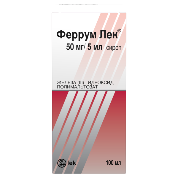 Феррум Лек сироп 50мг/5мл x 100мл №1 фото в интернет-аптеке "Фармсервис"