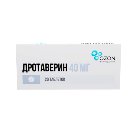 Дротаверин таблетки 40мг №20 детальное фото в интернет-аптеке "Фармсервис"