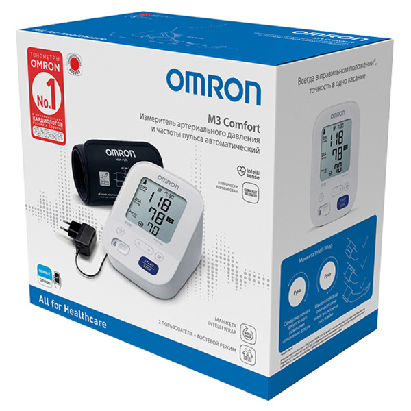 Тонометр OMRON M3 Comfort (HEM-7155-ALRU) с адаптером фото в интернет-аптеке "Фармсервис"