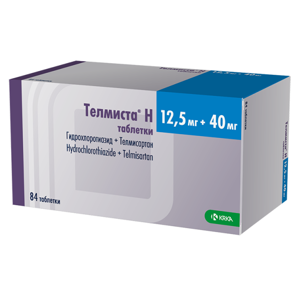 Телмиста Н таблетки 12.5мг+40мг №84 фото в интернет-аптеке "Фармсервис"