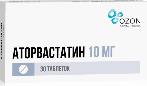 Аторвастатин таблетки, покрытые плёночной оболочкой 10мг №30 фото в интернет-аптеке "Фармсервис"